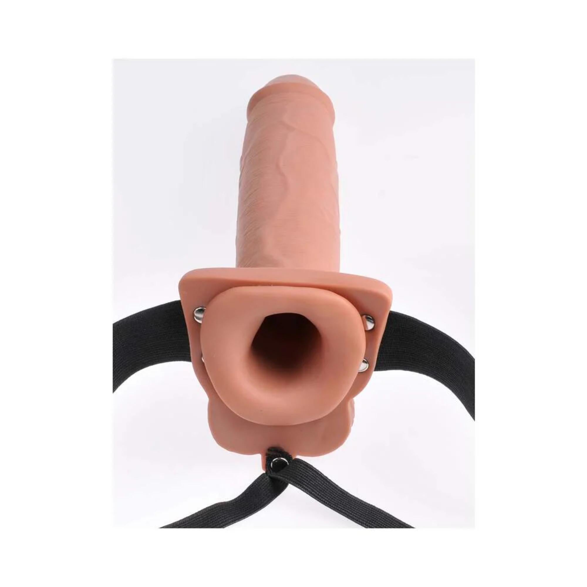 Pipedream Fetish Fantasy Series Vibrating 10 in. Hollow Strap-On With Balls