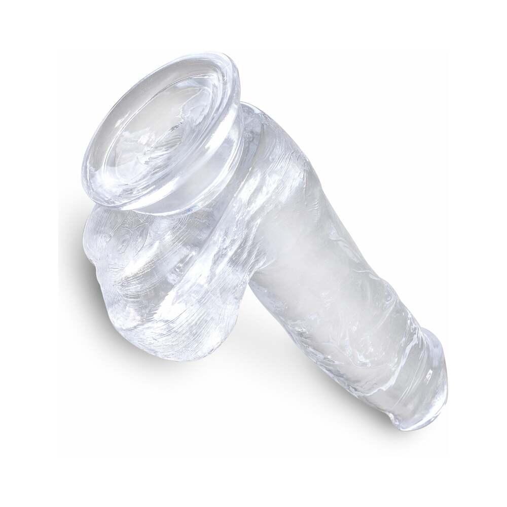 Pipedream King Cock Clear Dildo with Balls 6in