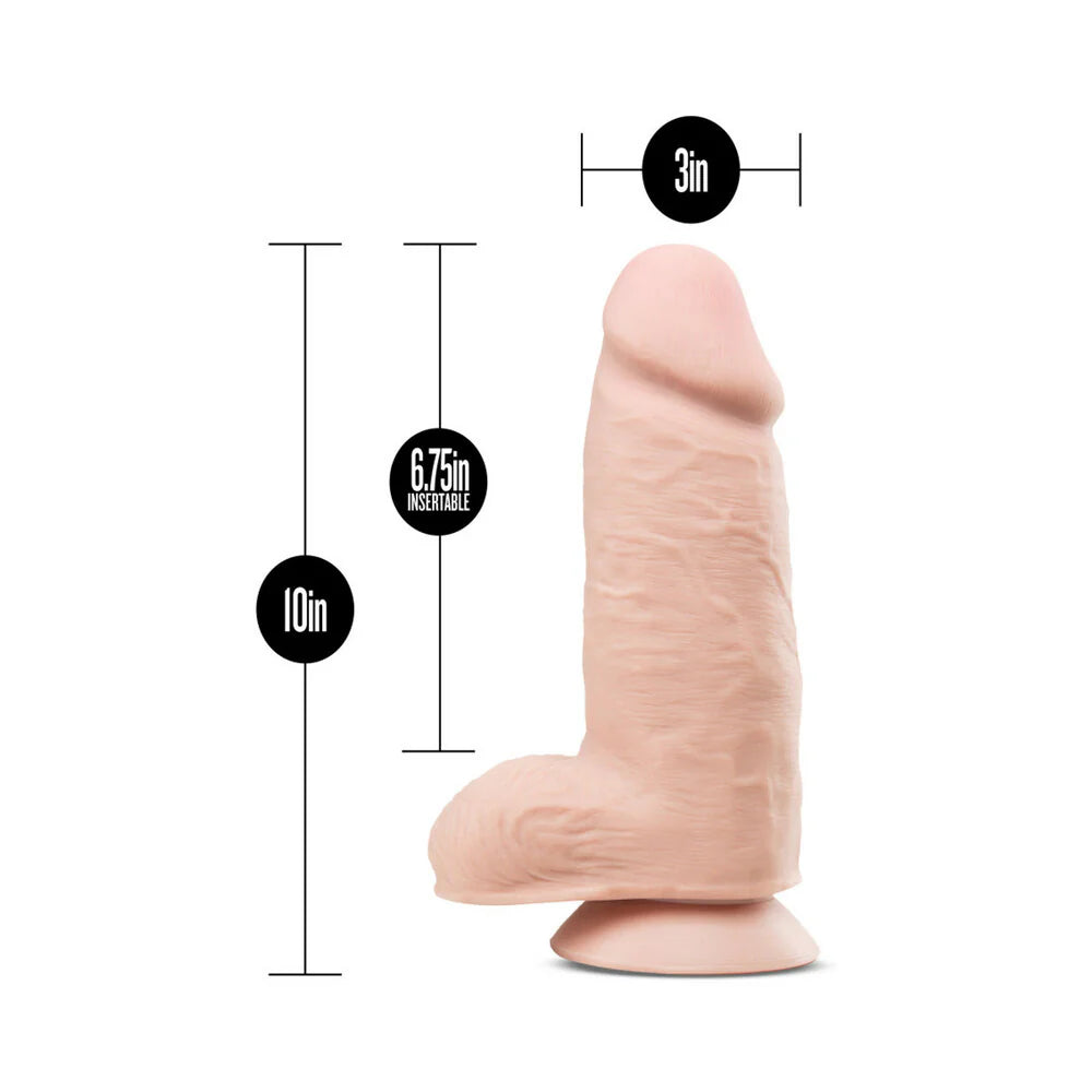 Blush Au Naturel 2.75 Pounder 10 in. Posable Dual Density Dildo with Balls & Suction Cup