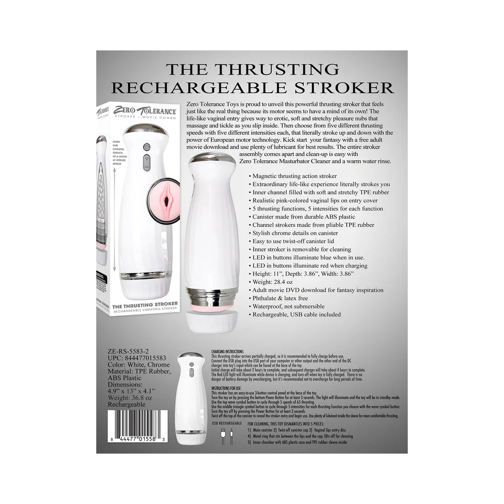 Zero Tolerance Rechargeable Thrusting Stroker With Movie Download