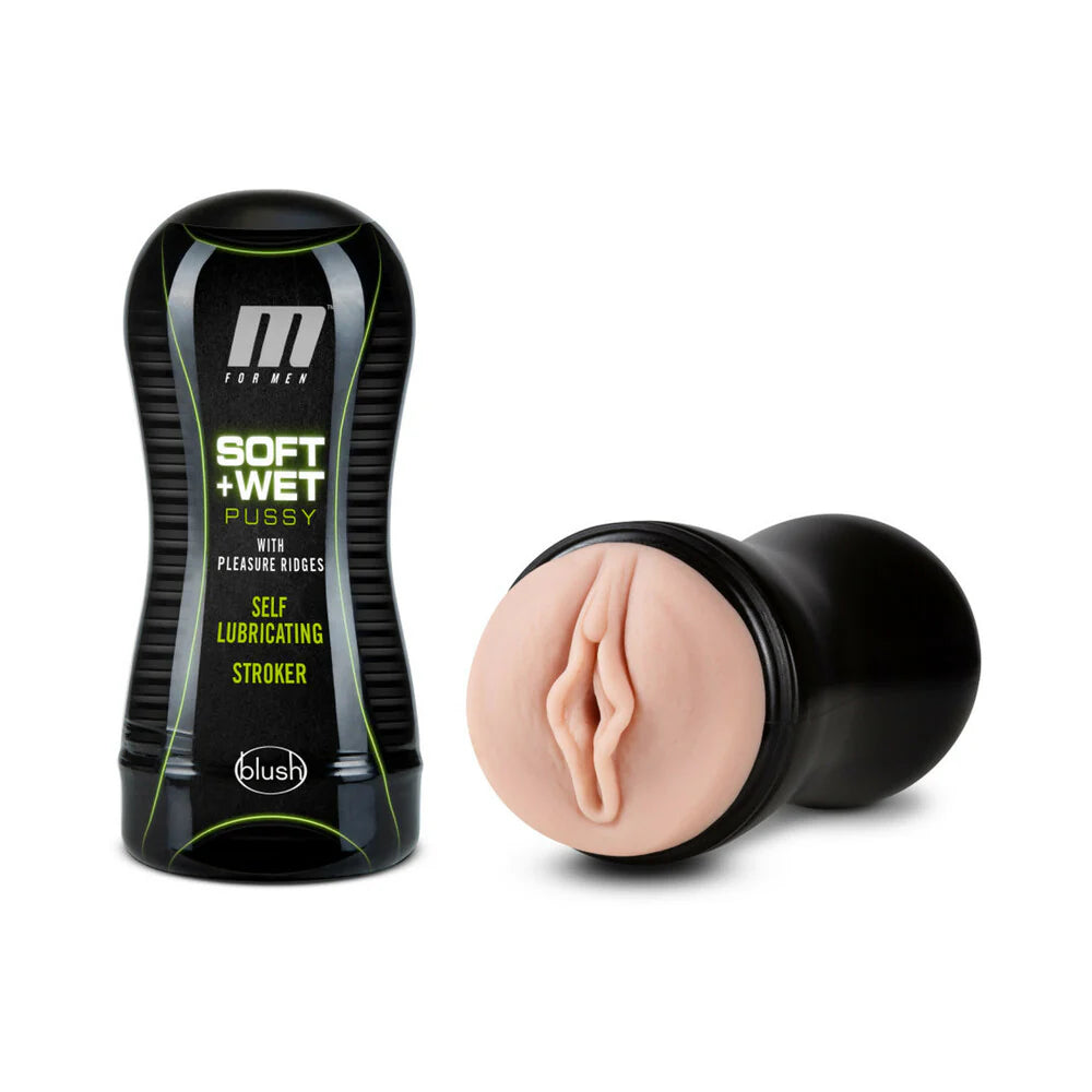 Blush M for Men Soft + Wet Pussy with Pleasure Ridges Self-Lubricating Vagina Stroker