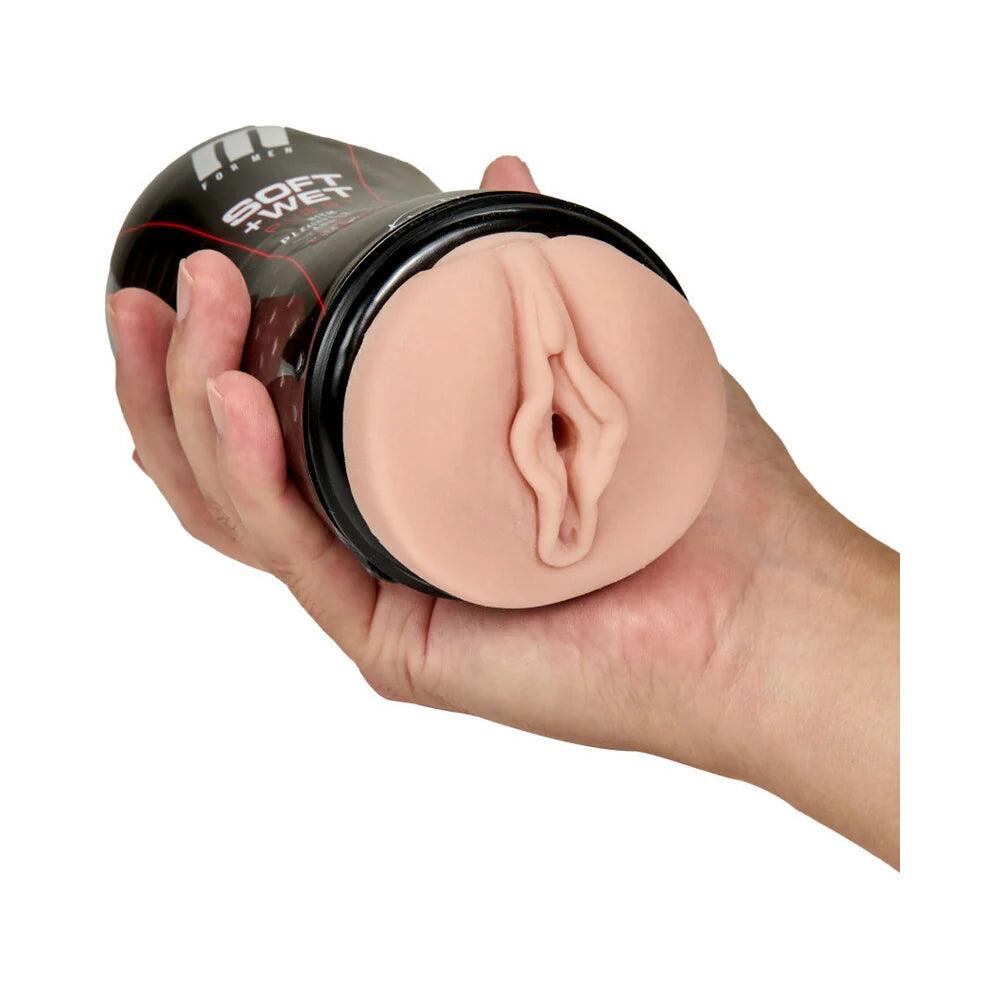 Blush M for Men Soft + Wet Pussy with Pleasure Ridges & Orbs Self-Lubricating Vagina Stroker