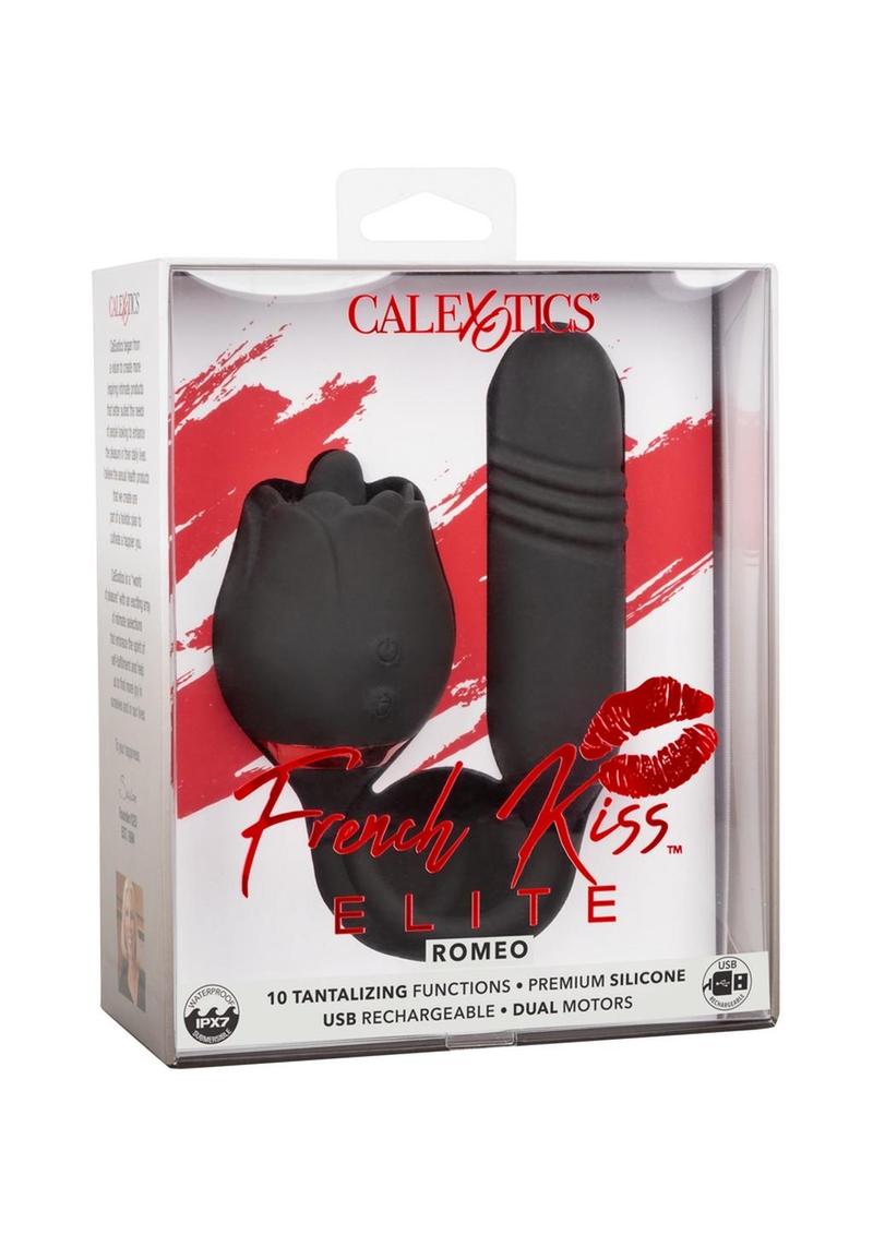 CalExotics French Kiss Elite Romeo Rechargeable Silicone Vibrator with Clitoral Stimulator