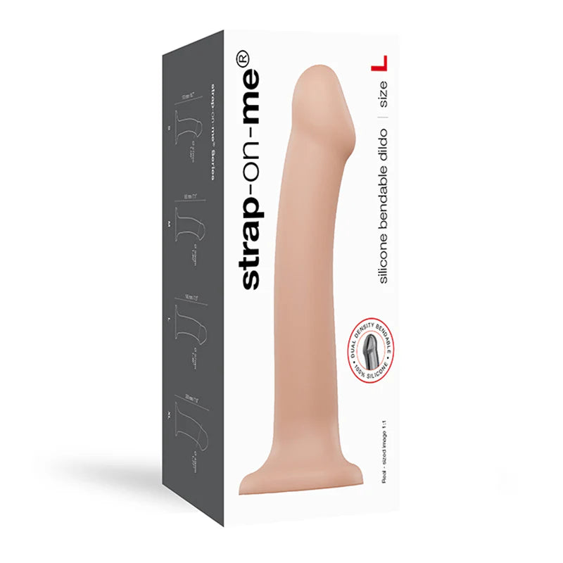 Strap-On-Me Bendable Dual-Density Silicone Suction Cup Dildo - Large