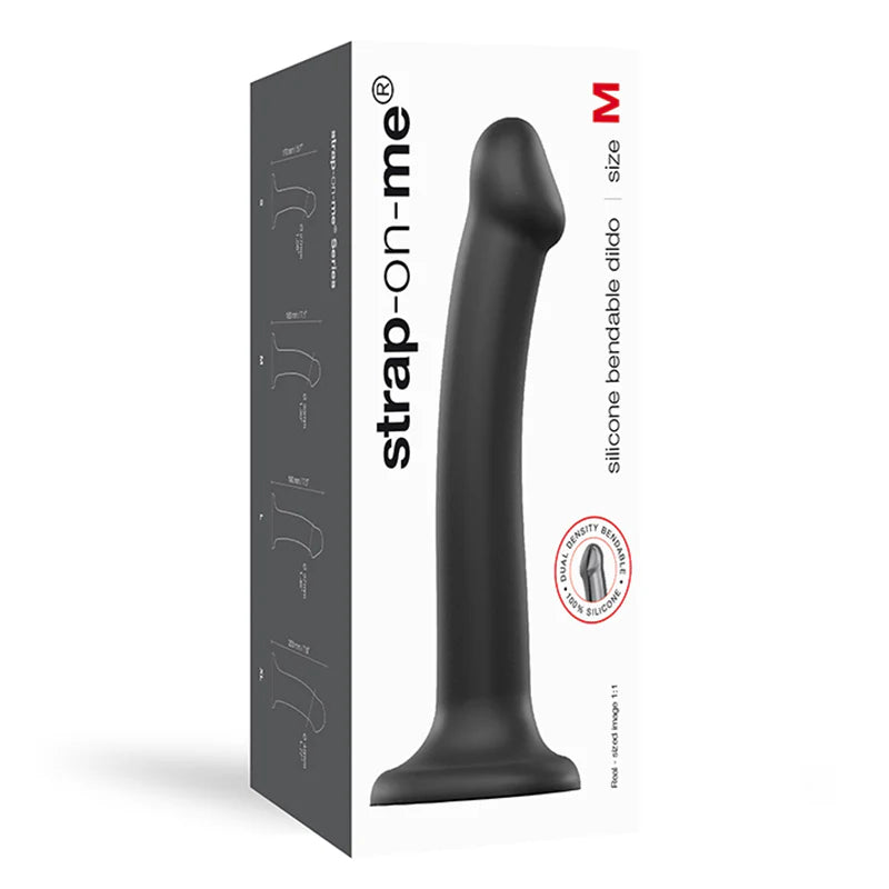 Strap-On-Me Bendable Dual-Density Silicone Suction Cup Dildo - Medium