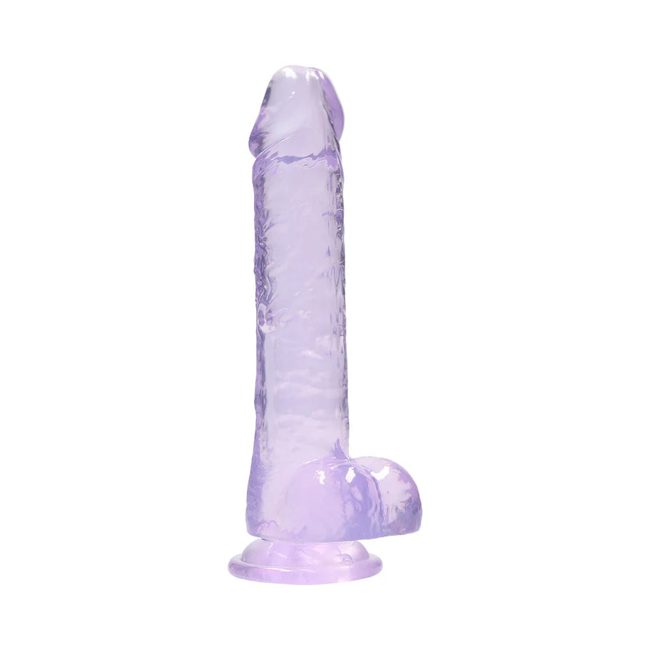 RealRock Crystal Clear Realistic 8 in. Dildo With Balls and Suction Cup