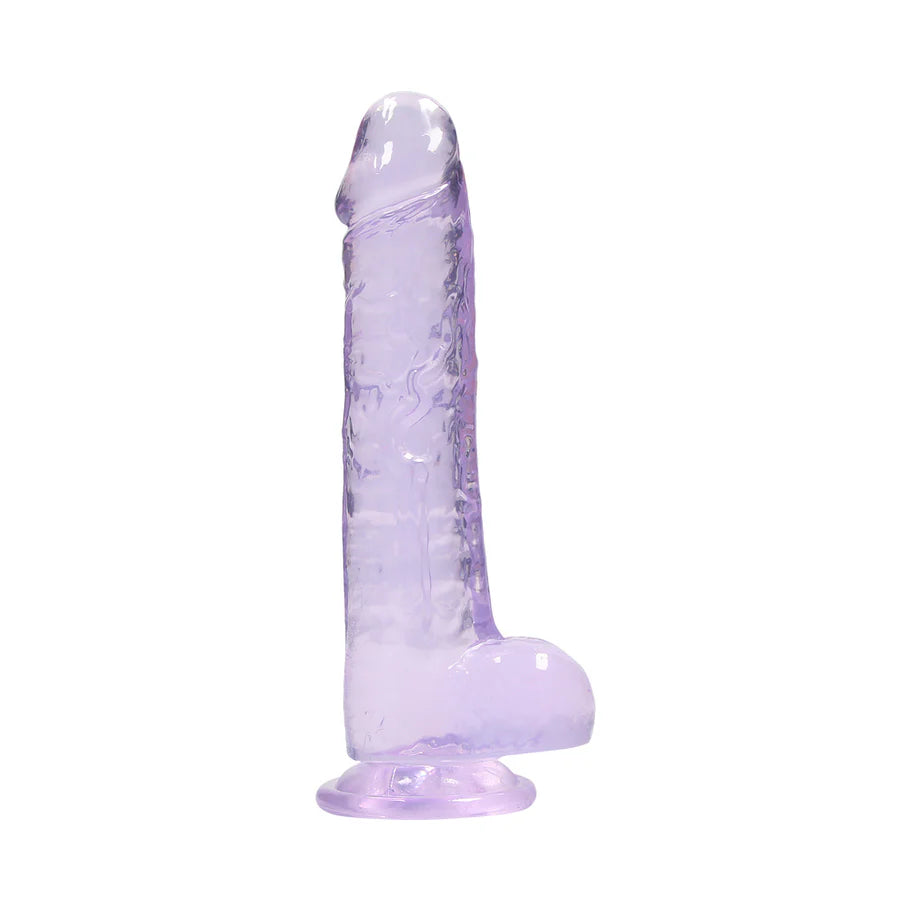 RealRock Crystal Clear Realistic 8 in. Dildo With Balls and Suction Cup