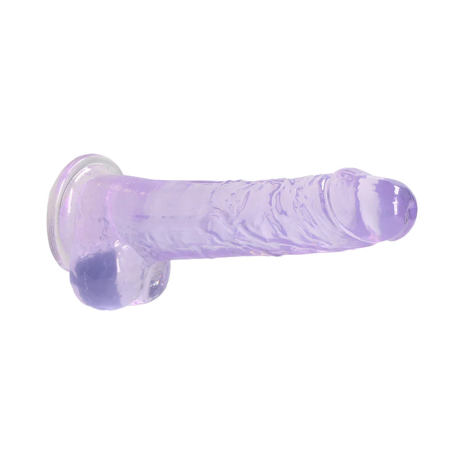 RealRock Crystal Clear Realistic 8 in. Dildo With Balls and Suction Cup