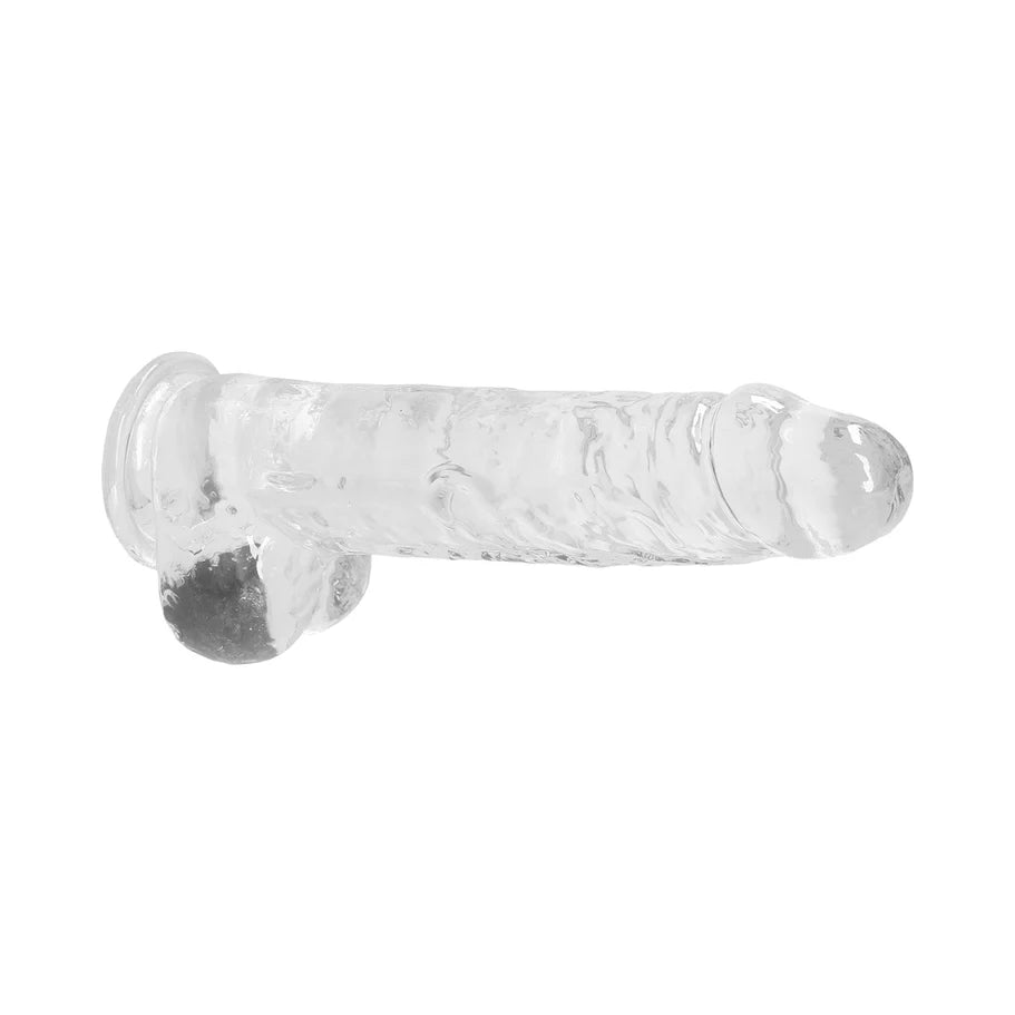 RealRock Crystal Clear Realistic 9 in. Dildo With Balls and Suction Cup