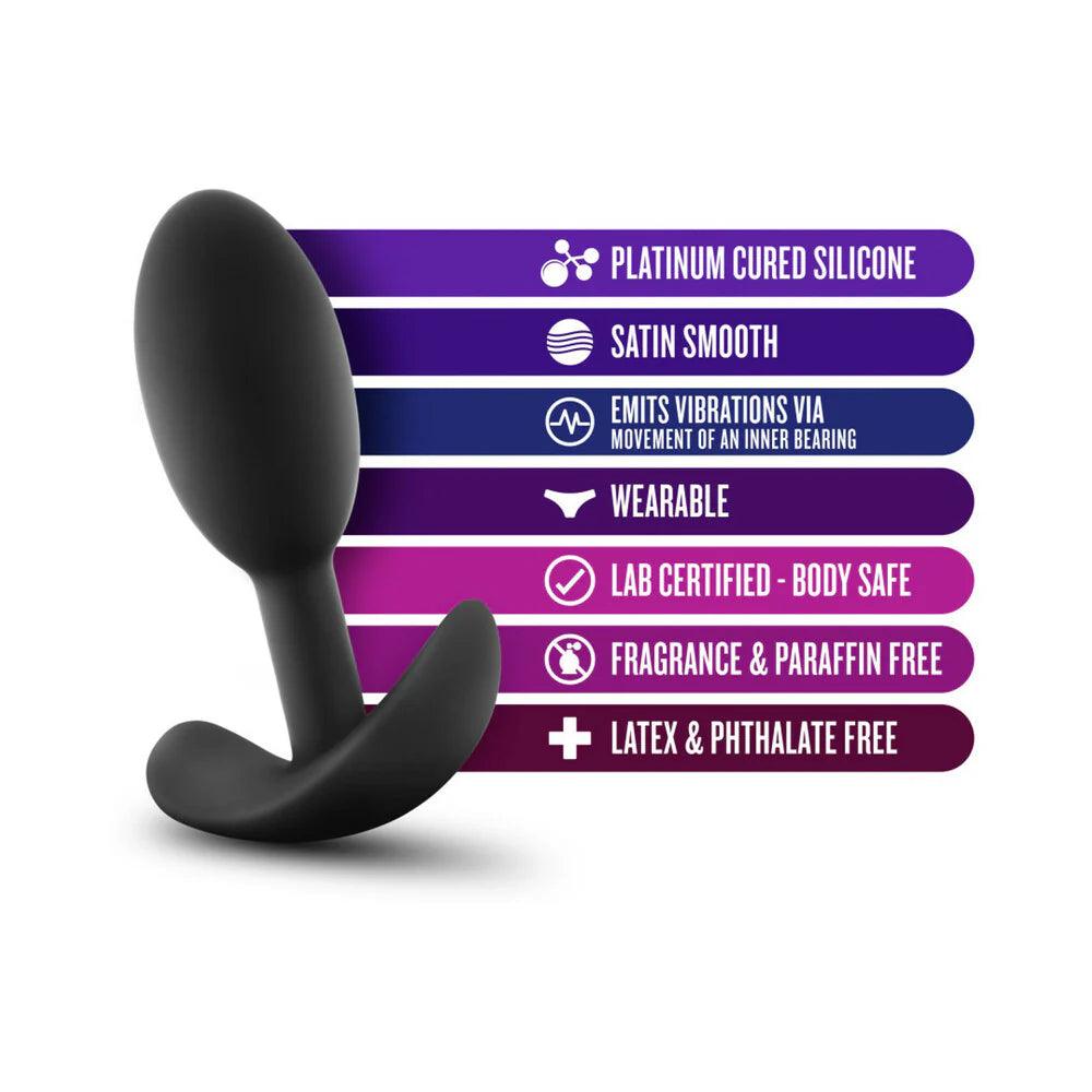 Anal Adventures Platinum Silicone Vibra Slim Butt Plug