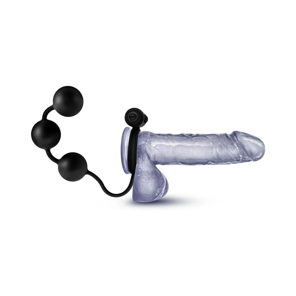 Blush Anal Adventures Platinum Silicone Anal Beads with Vibrating C-Ring