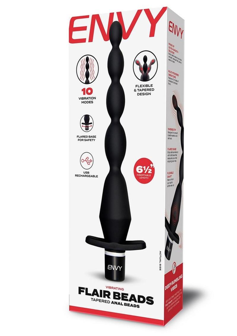 Envy Toys Vibrating Flair Beads Rechargeable Silicone Tapered Anal Beads