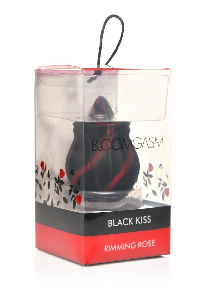 Bloomgasm Black Kiss Rimming Rose Rechargeable Silicone Clitoral Vibrator