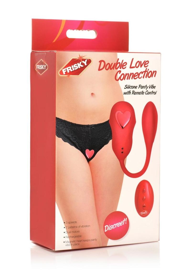 Frisky Double Love Connection Rechargeable Silicone Panty Vibe with Remote Control