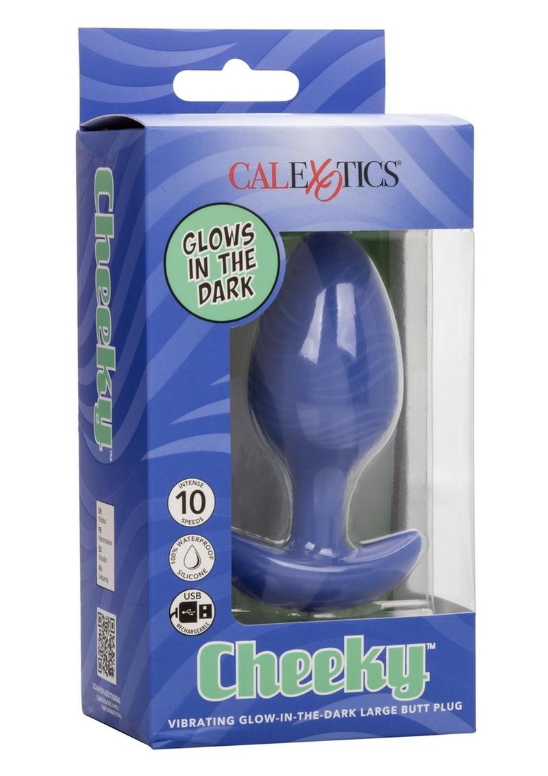 CalExotics Cheeky™ Rechargeable Silicone Glow-In-The-Dark Butt Plug – Large