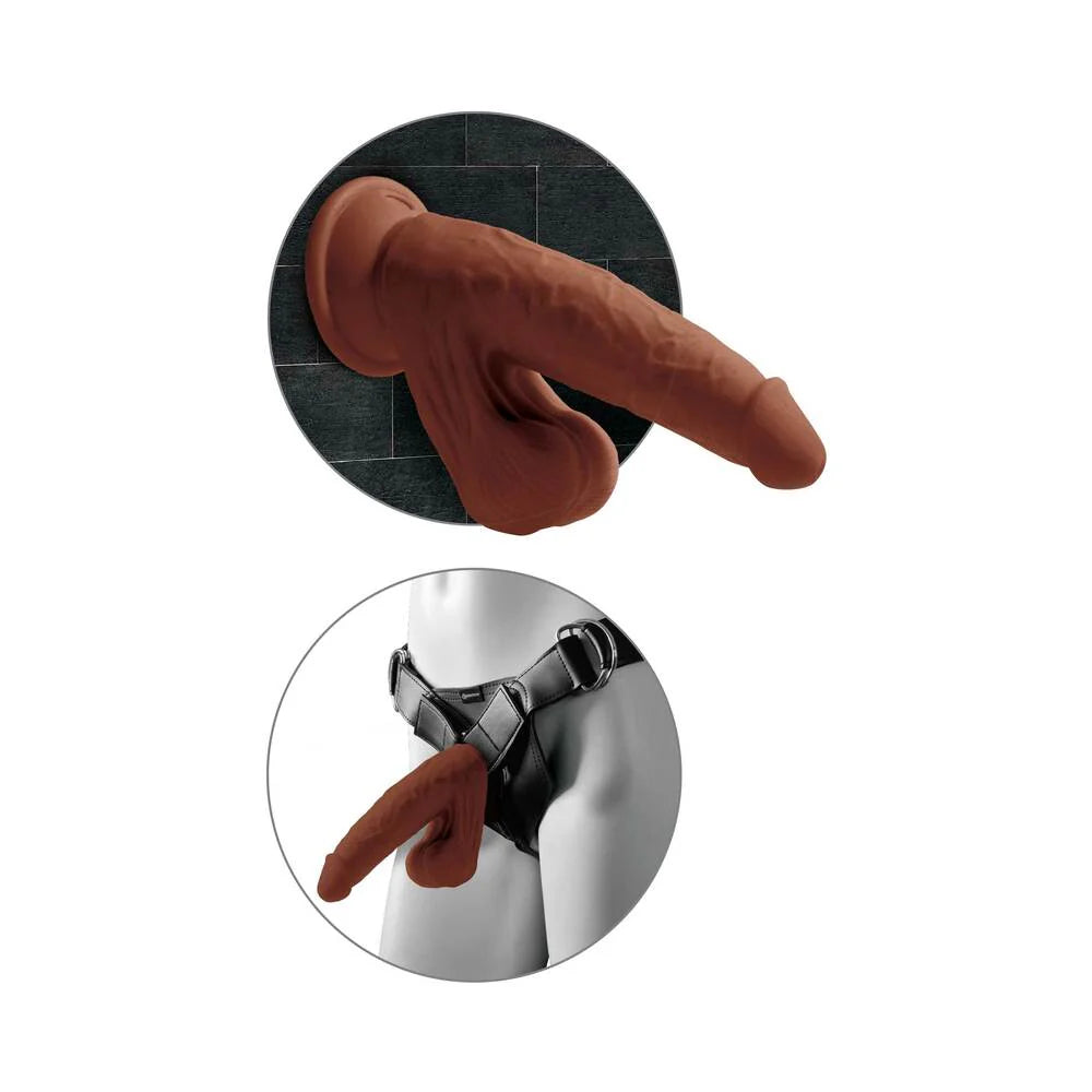 Pipedream King Cock Plus 8 in. Triple Density Cock With Swinging Balls Dildo