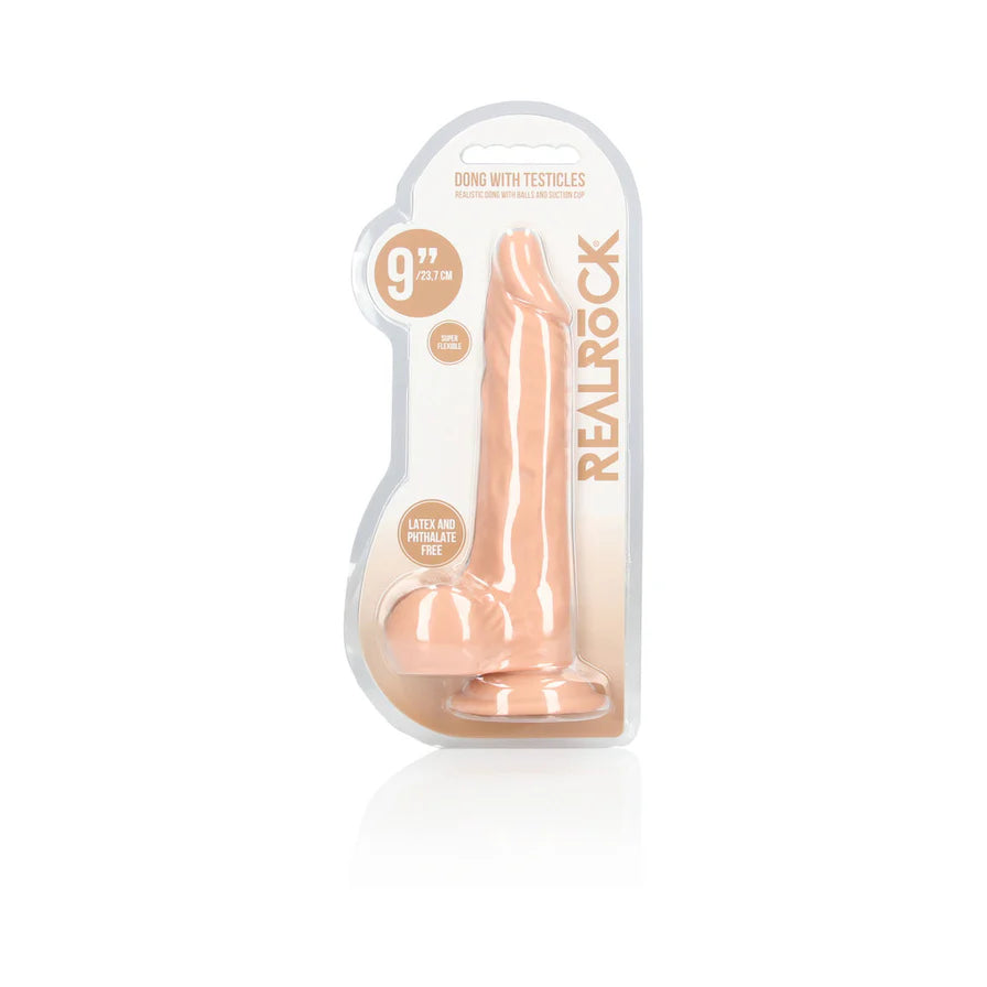 RealRock Realistic 9 in. Dildo With Balls and Suction Cup