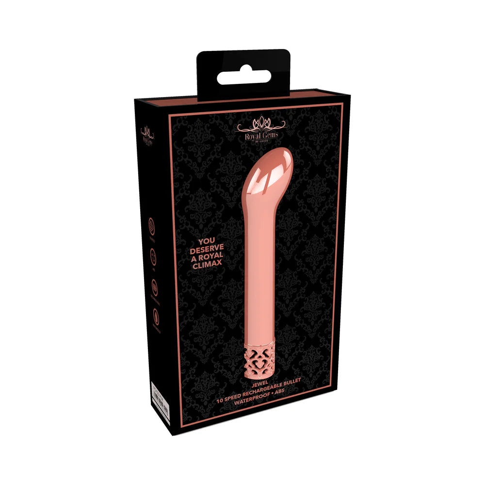 Shots Royal Gems Jewel Rechargeable Curved ABS Bullet Vibrator