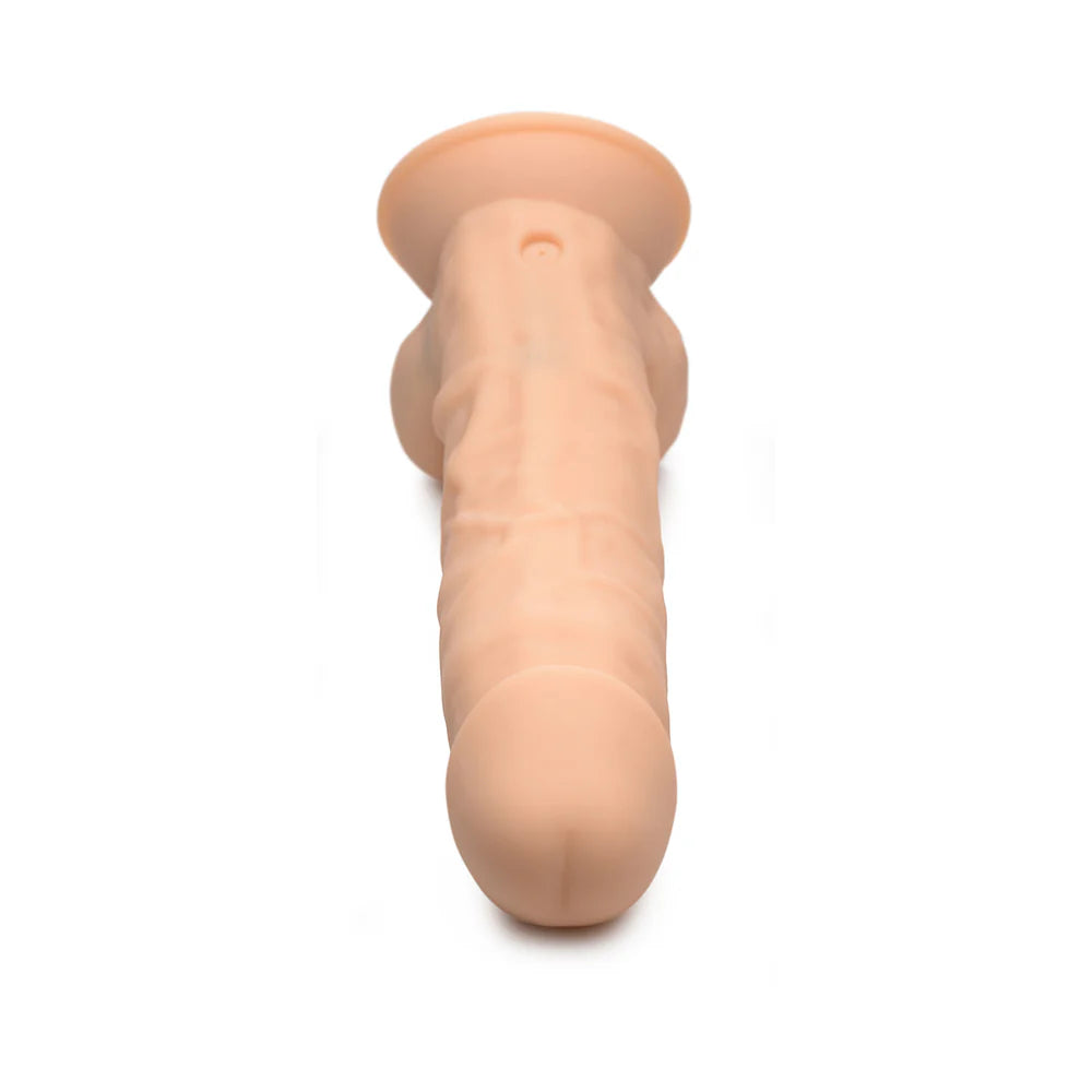 Curve Toys FLESHSTIXXX Rechargeable 8 in. Posable Vibrating Dildo with Balls & Suction Cup