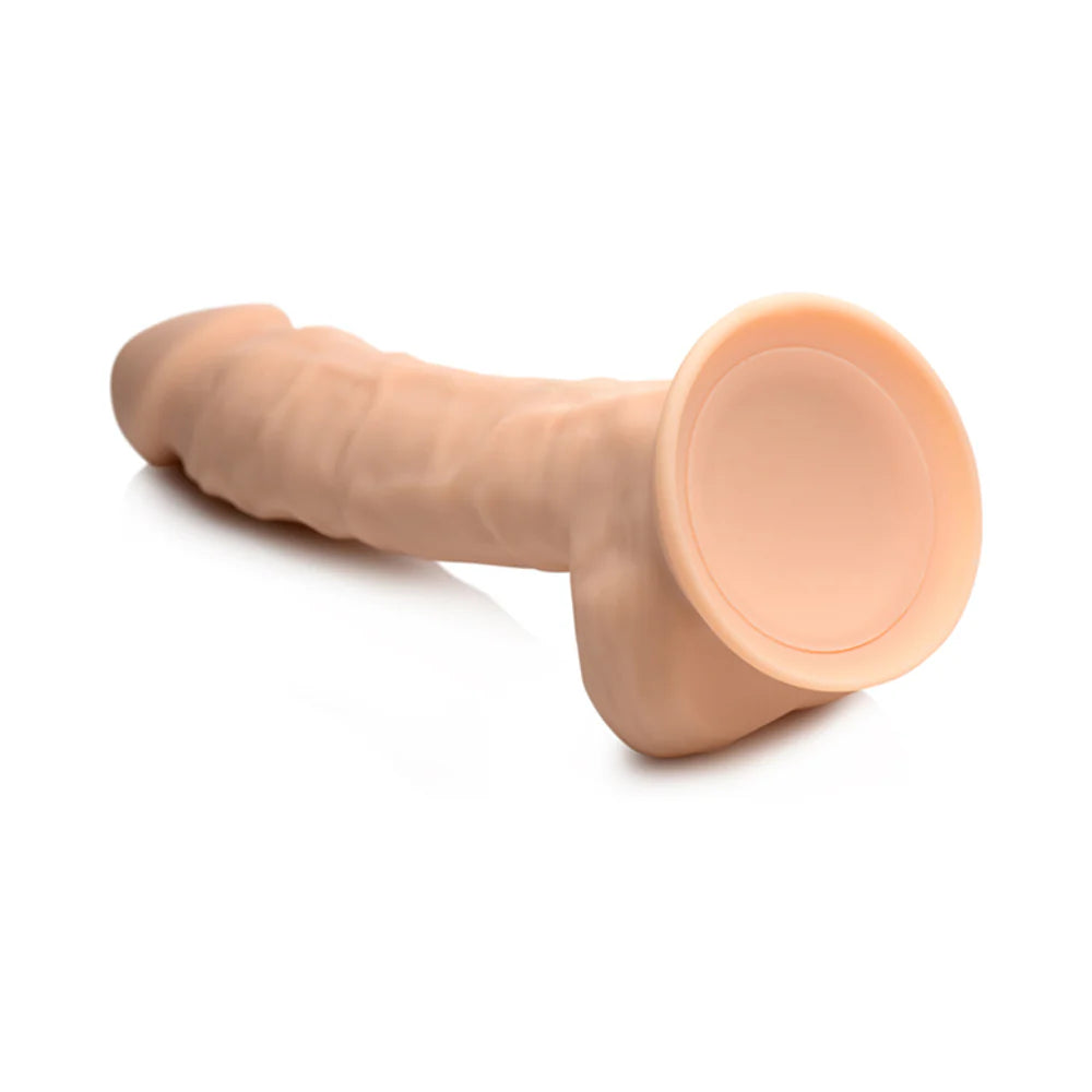 Curve Toys FLESHSTIXXX Rechargeable 8 in. Posable Vibrating Dildo with Balls & Suction Cup