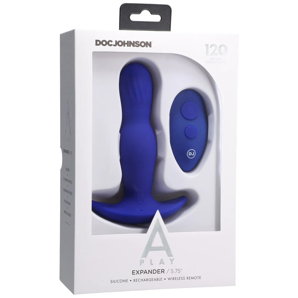 Doc Johnson A-Play Expander Rechargeable Silicone Anal Plug with Remote Control