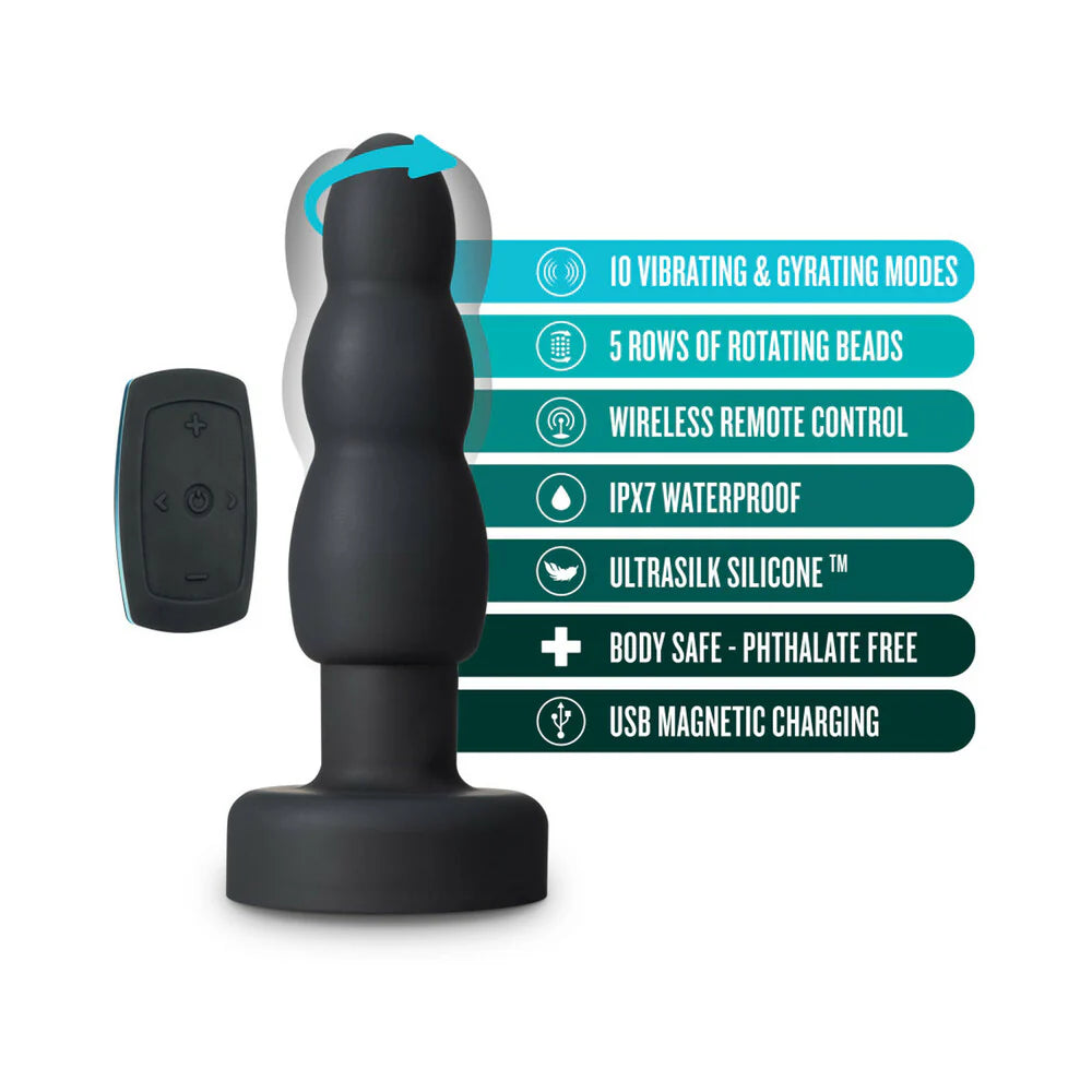 Blush Blush Blush Anal Adventures Platinum Vibrating & Rotating Silicone Propel Plug