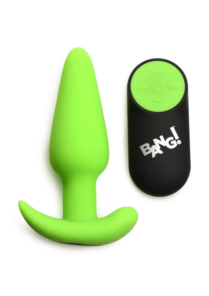 Bang! 21X Glow in The Dark Rechargeable Silicone Butt Plug with Remote