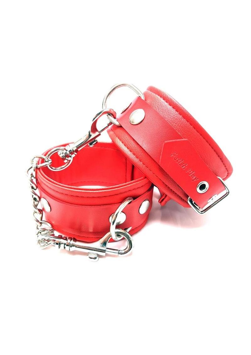 Rouge Fetish Play Vegan Leather Ankle Cuffs