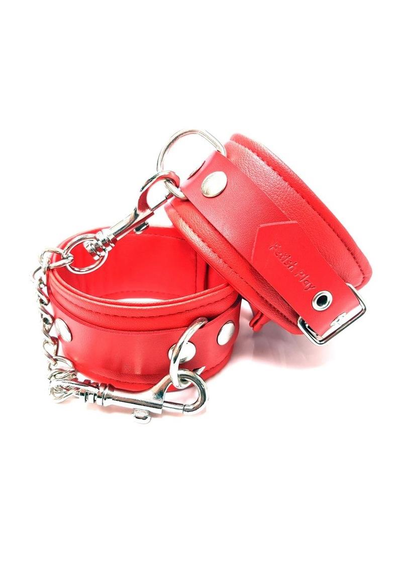 Rouge Fetish Play Vegan Leather Wrist Cuffs