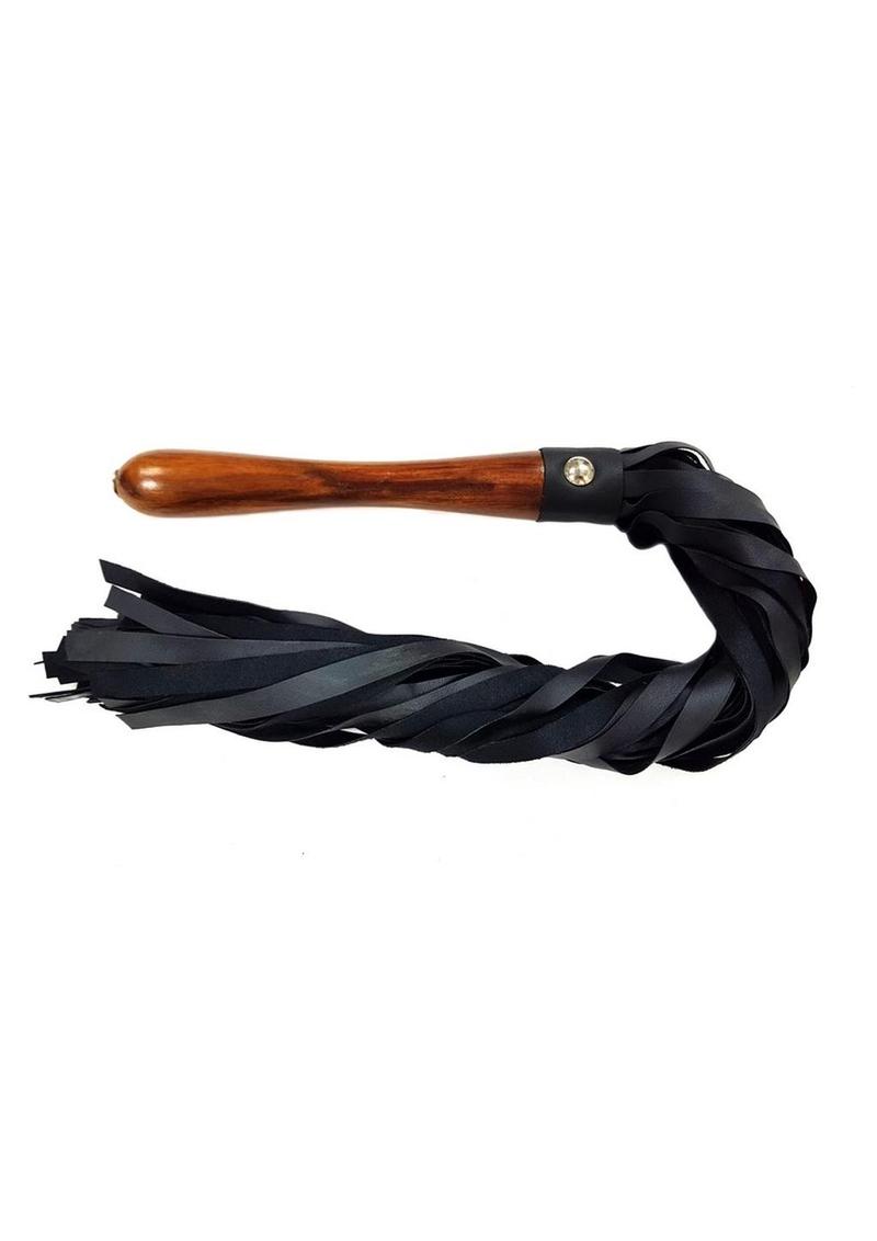 Rouge Fetish Play Wooden Handle Vegan Leather Flogger