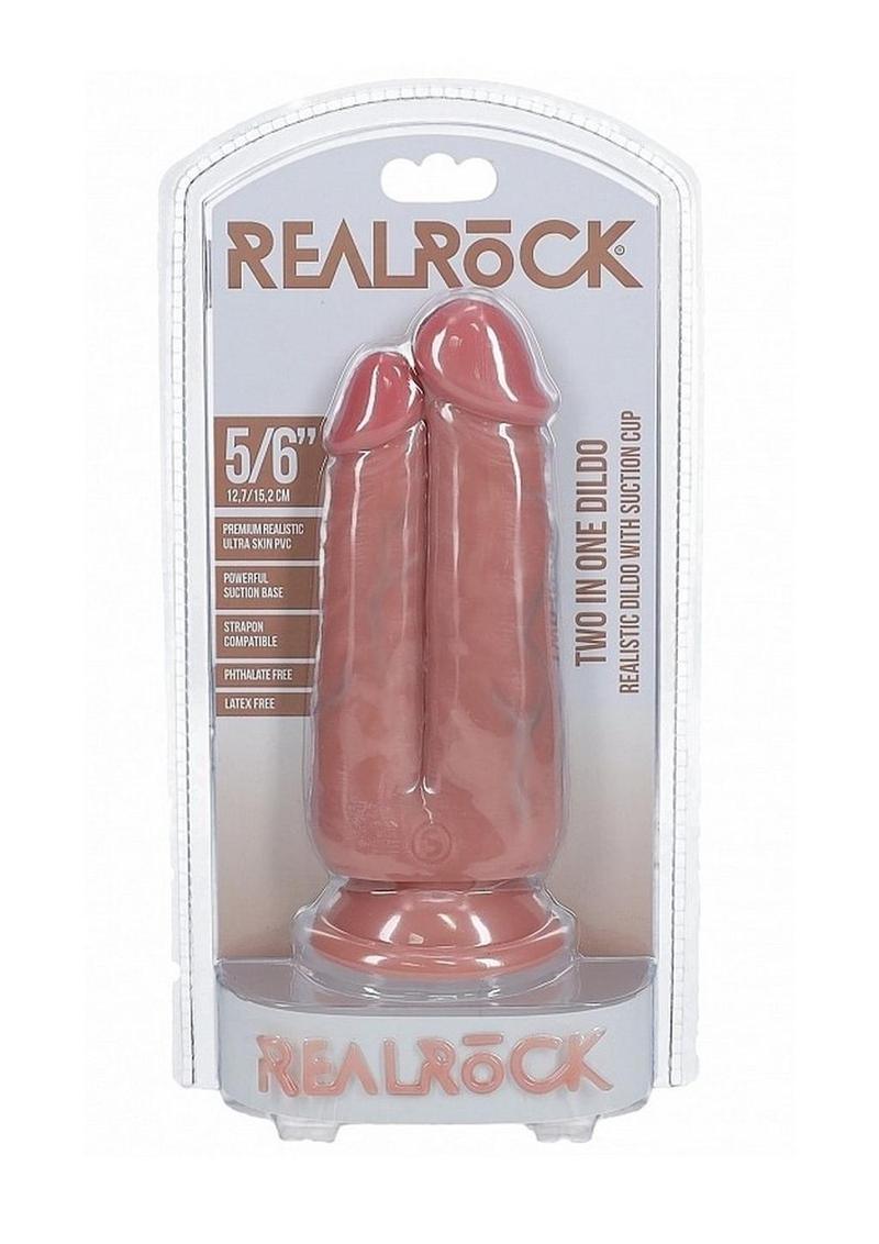 RealRock Ultra Realistic Skin Dual Penetration 5in/6in Dildo