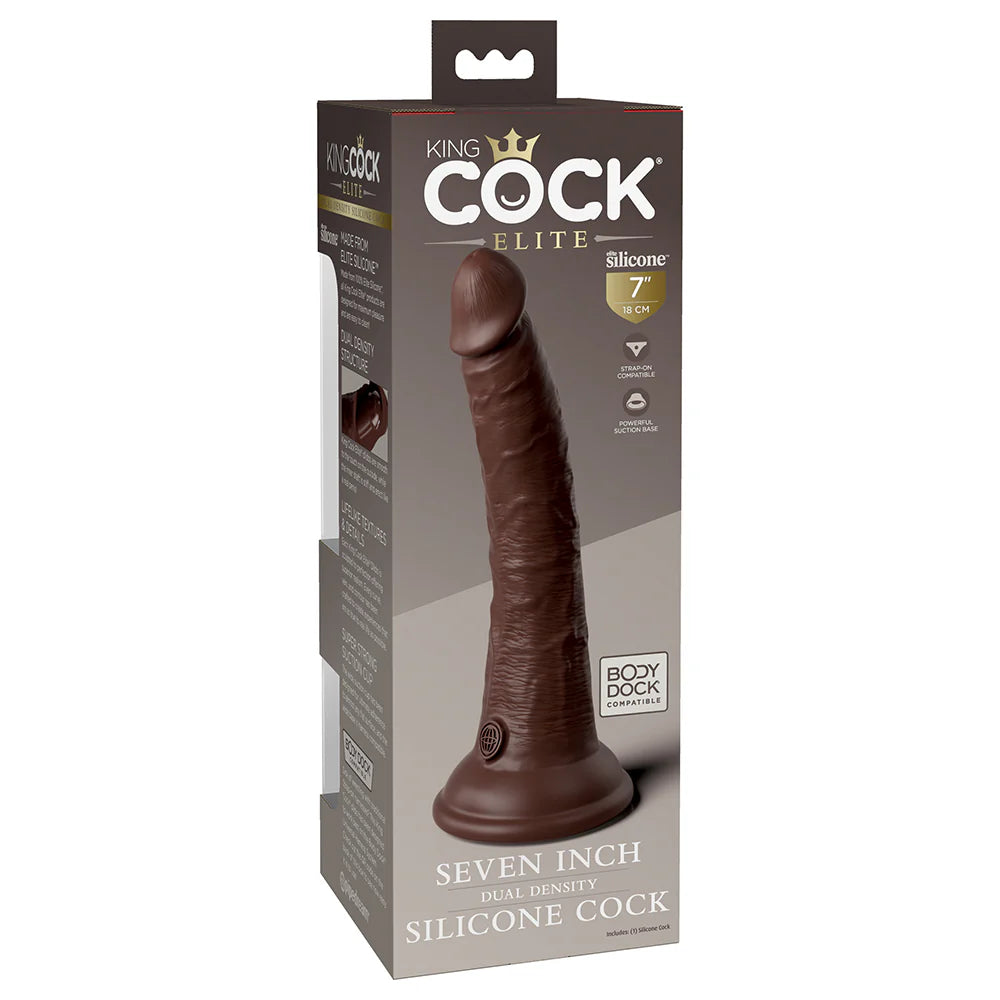 Pipedream King Cock Elite 7 in. Dual Density Silicone Cock Realistic Dildo With Suction Cup