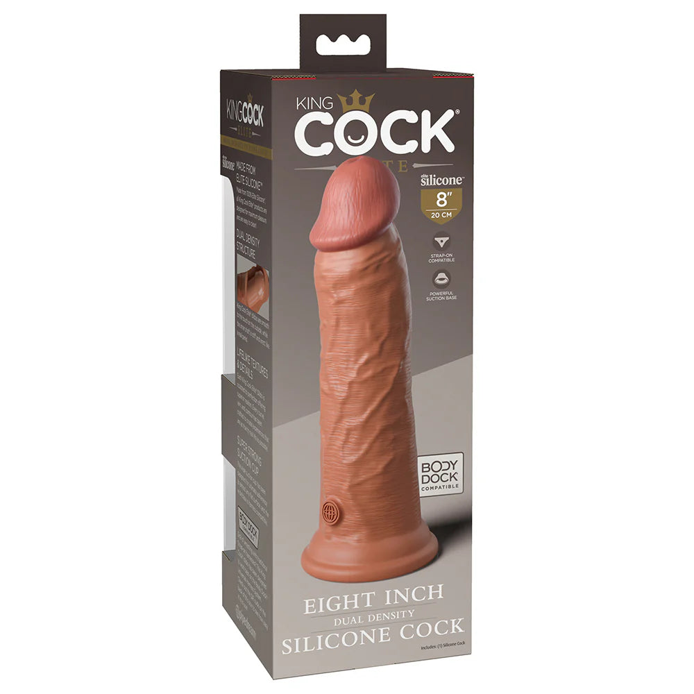 Pipedream King Cock Elite 8 in. Dual Density Silicone Cock Realistic Dildo With Suction Cup