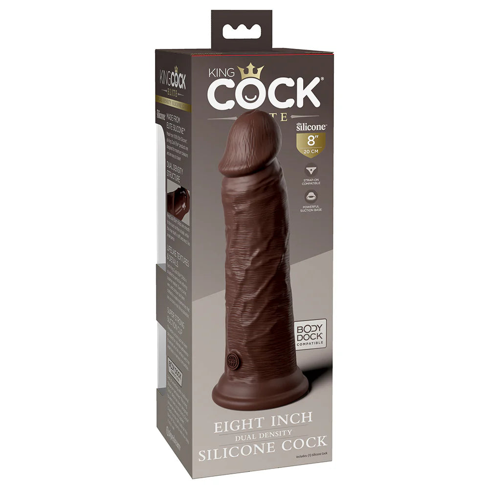 Pipedream King Cock Elite 8 in. Dual Density Silicone Cock Realistic Dildo With Suction Cup