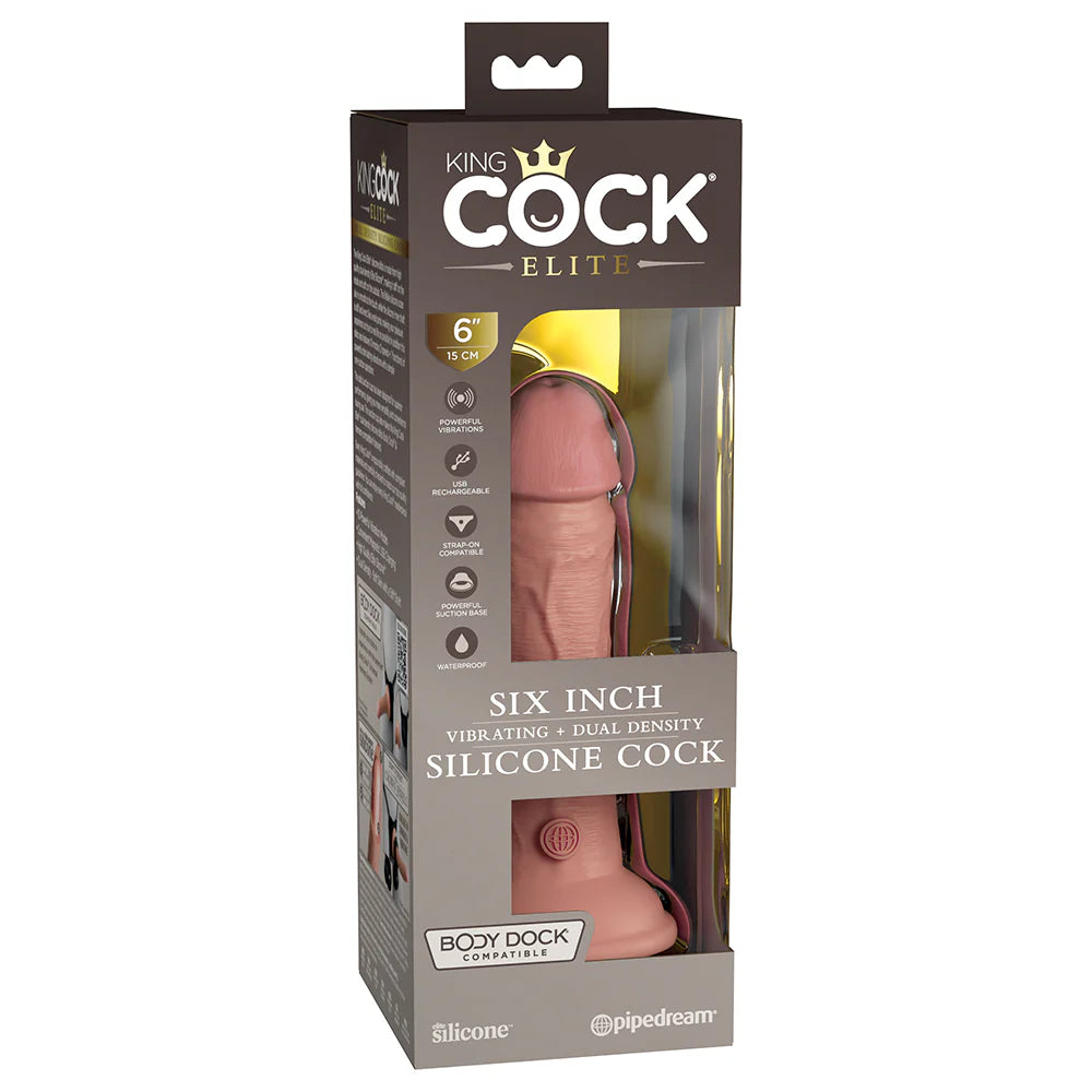 Pipedream King Cock Elite 6 in. Vibrating Realistic Dildo With Suction Cup