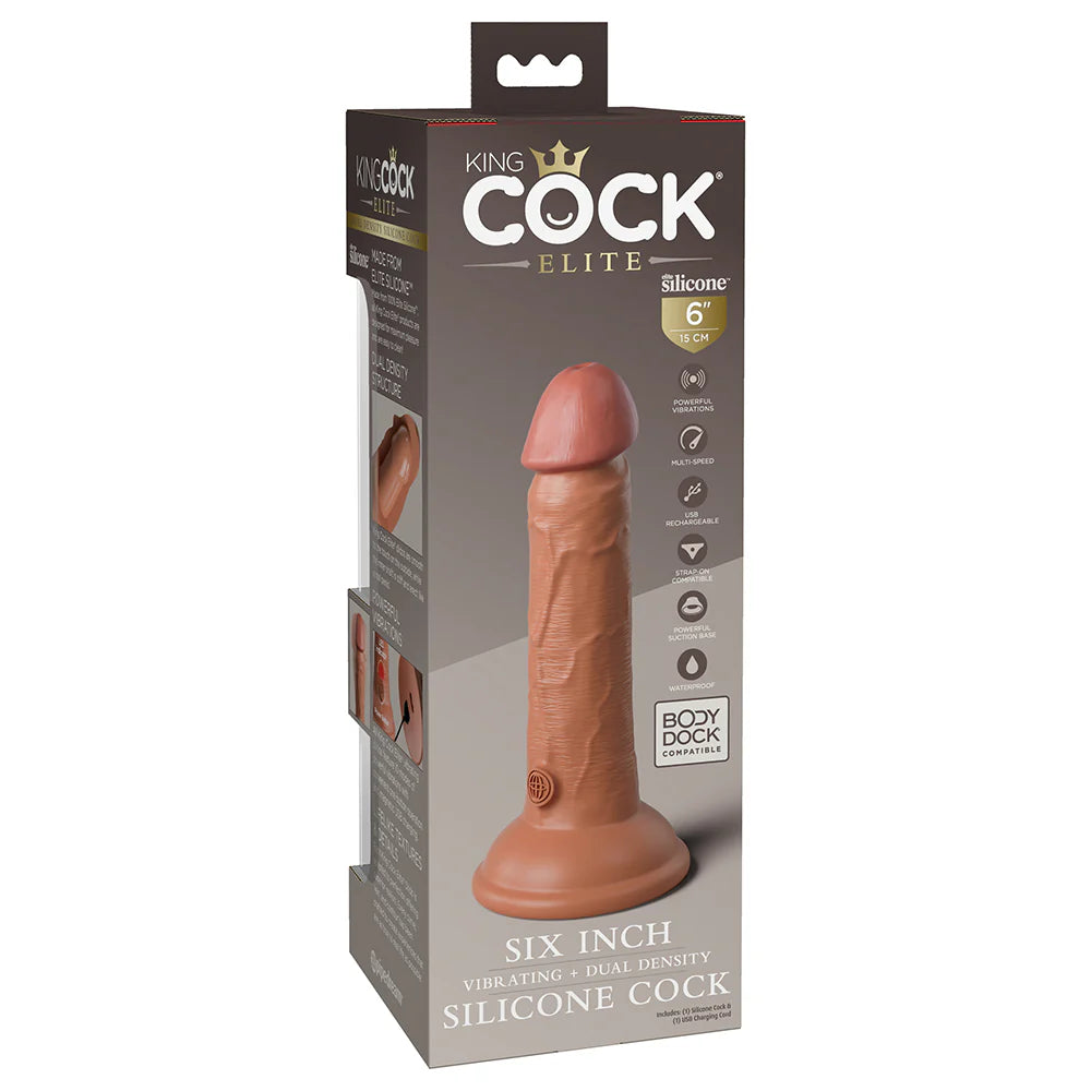 Pipedream King Cock Elite 6 in. Vibrating Realistic Dildo With Suction Cup