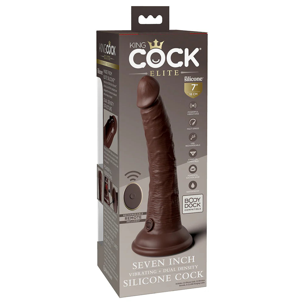 Pipedream King Cock Elite 7 in. Vibrating Realistic Dildo With Suction Cup