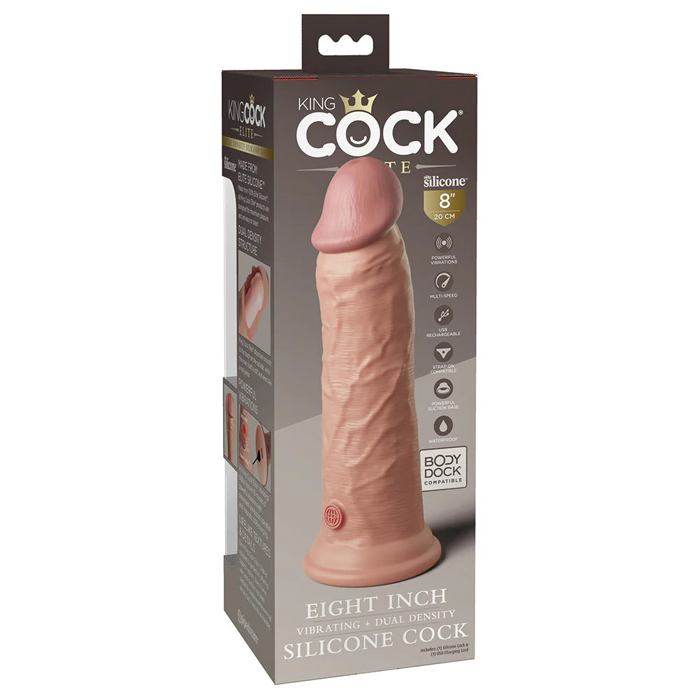 Pipedream King Cock Elite 8 in. Vibrating Realistic Dildo With Suction Cup