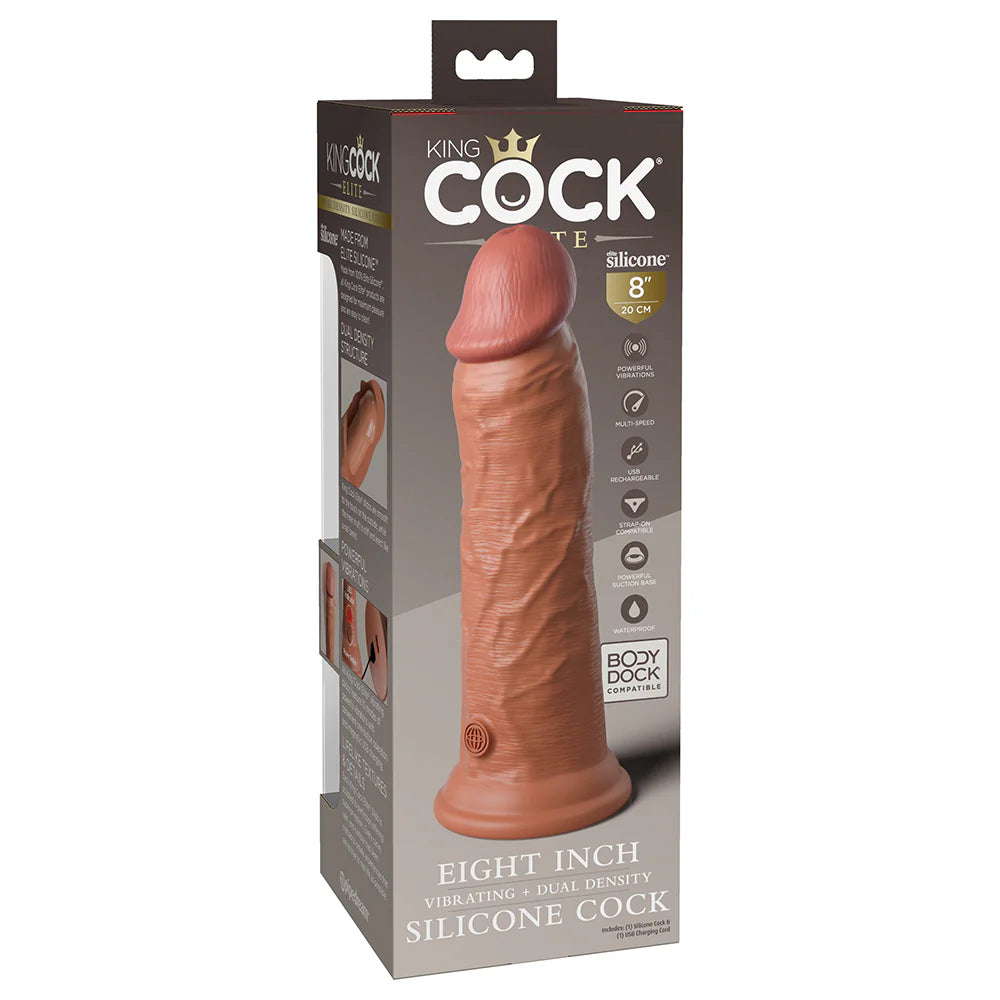 Pipedream King Cock Elite 8 in. Vibrating Realistic Dildo With Suction Cup