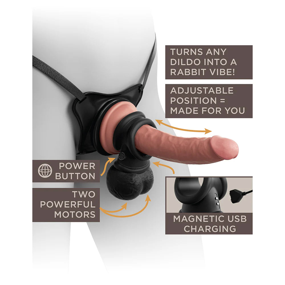 King Cock Elite Ultimate Vibrating Silicone Body Dock Kit