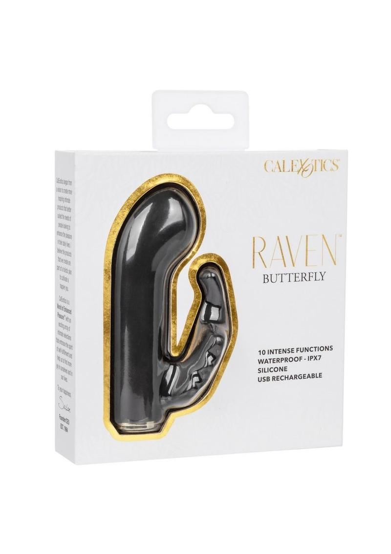 CalExotics Raven Butterfly Silicone Rechargeable Dual Stimulation Vibrator