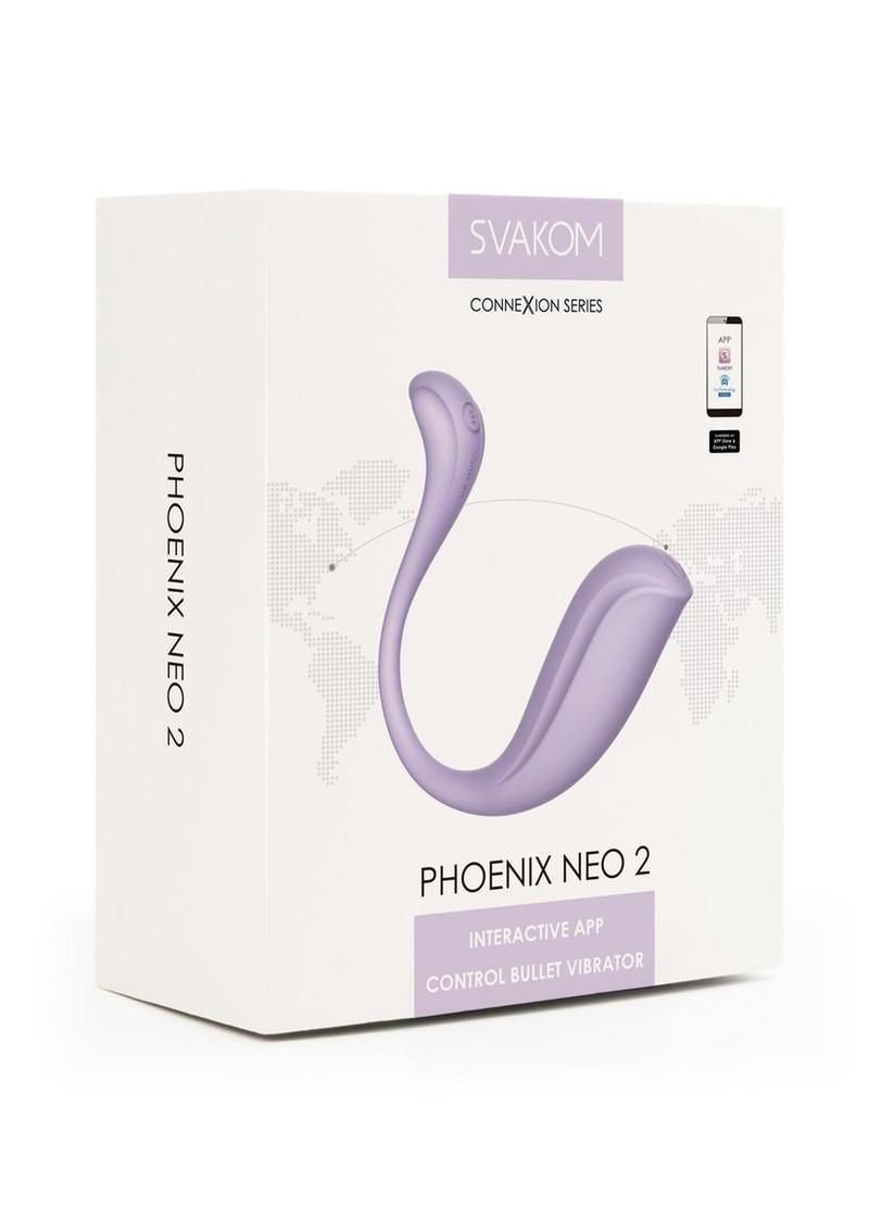 Svakom Phoenix Neo 2 Interactive Rechargeable Silicone Bullet Vibrator with Remote Control