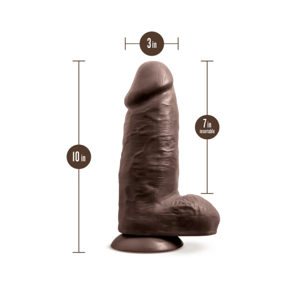 Blush Au Naturel Chub 10 in. Posable Dual Density Dildo with Balls & Suction Cup