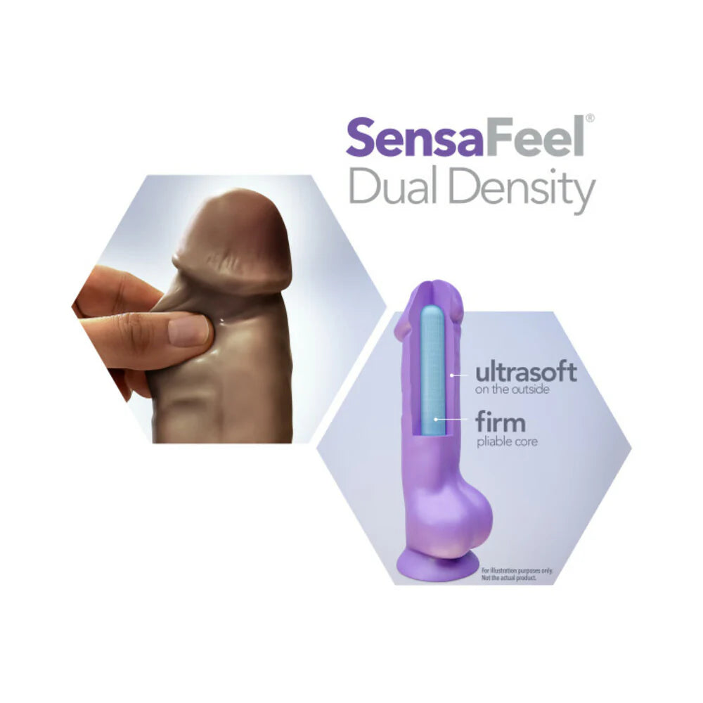 Blush Au Naturel Chub 10 in. Posable Dual Density Dildo with Balls & Suction Cup