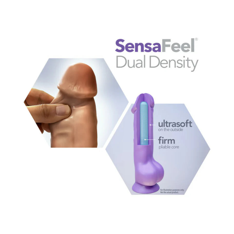 Blush Au Naturel Huge 10 in. Posable Dual Density Dildo with Balls & Suction Cup