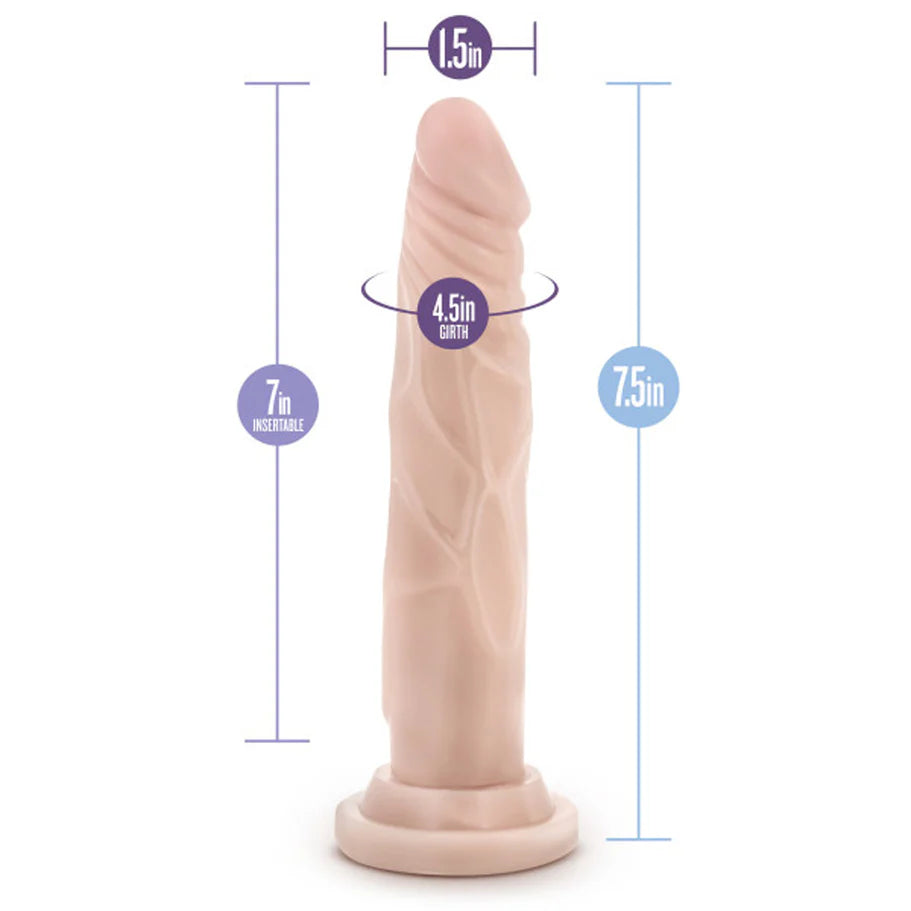 Blush Dr. Skin Silicone Dr. Carter Realistic 7 in. Posable Dildo with Suction Cup