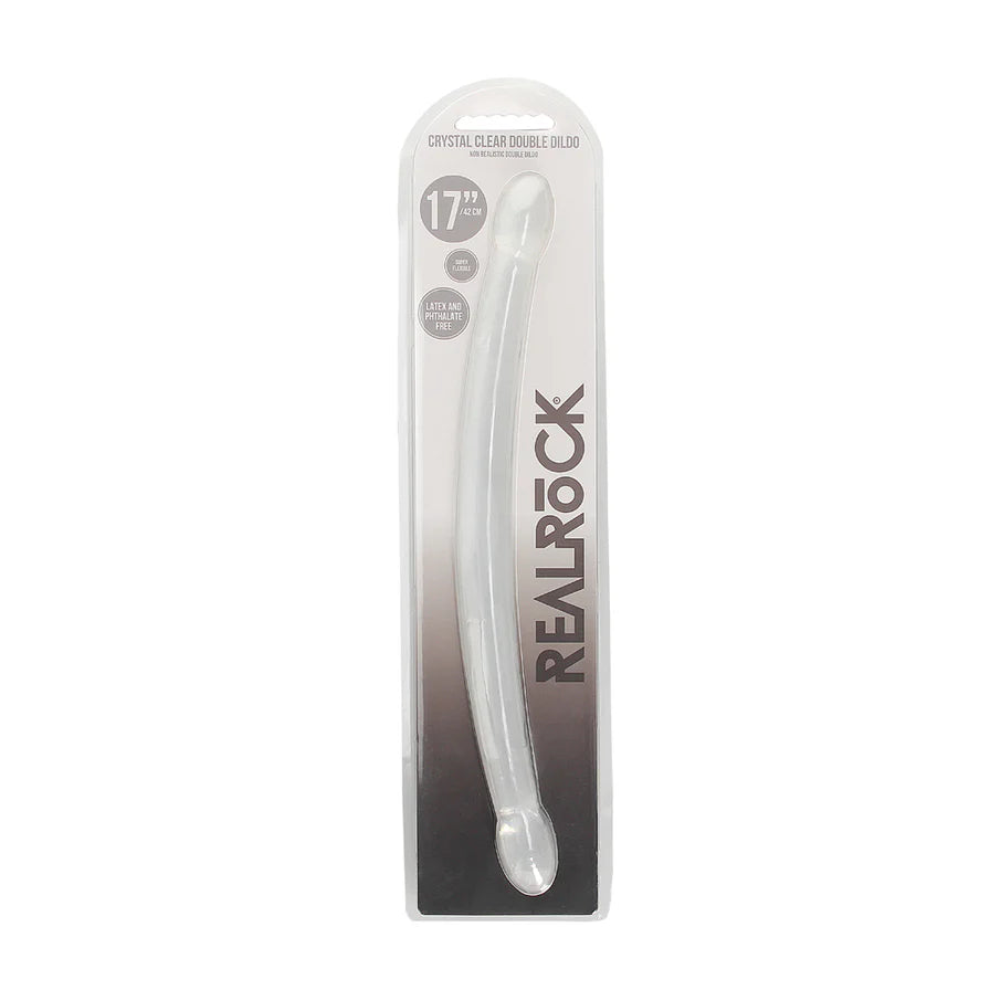 RealRock Crystal Clear Non-Realistic 17 in. Double Dildo