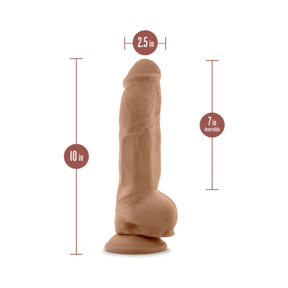 Blush Au Naturel Big Boy 10 in. Posable Dual Density Dildo with Balls & Suction Cup