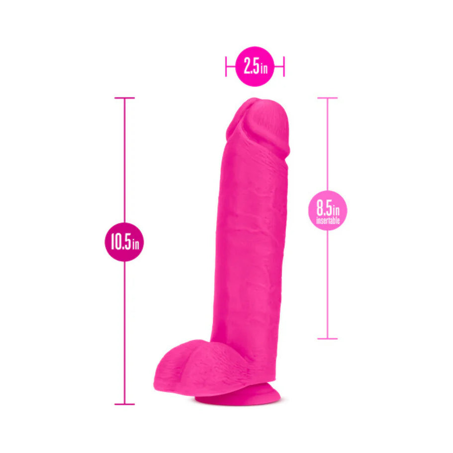 Blush Au Naturel Bold Huge 10 in. Posable Dual Density Dildo with Balls & Suction Cup