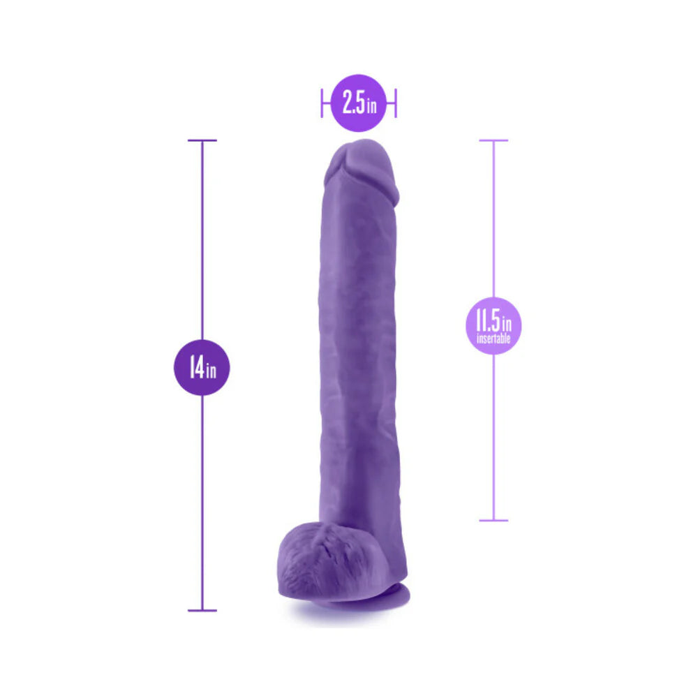 Blush Au Naturel Bold Daddy 14 in. Posable Dual Density Dildo with Balls & Suction Cup